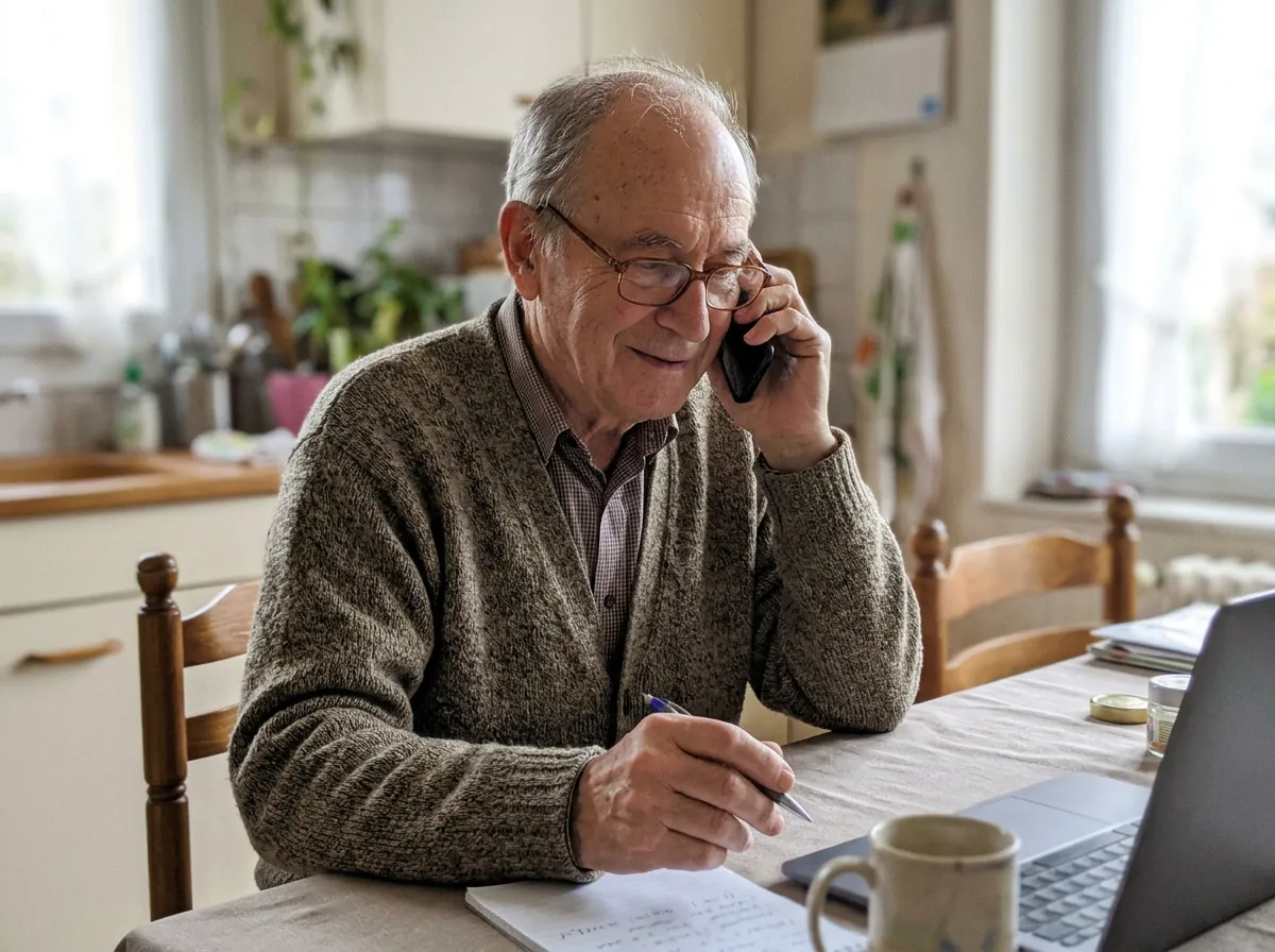 Senior au téléphone